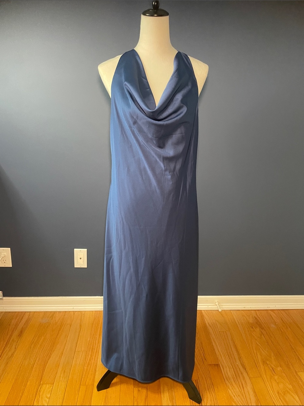 Banana Republic Satin Cowl Maxi Dress in Navy